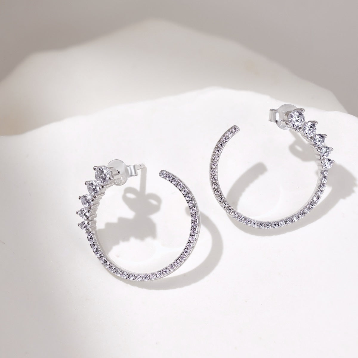 Crystal Leaf Hoops