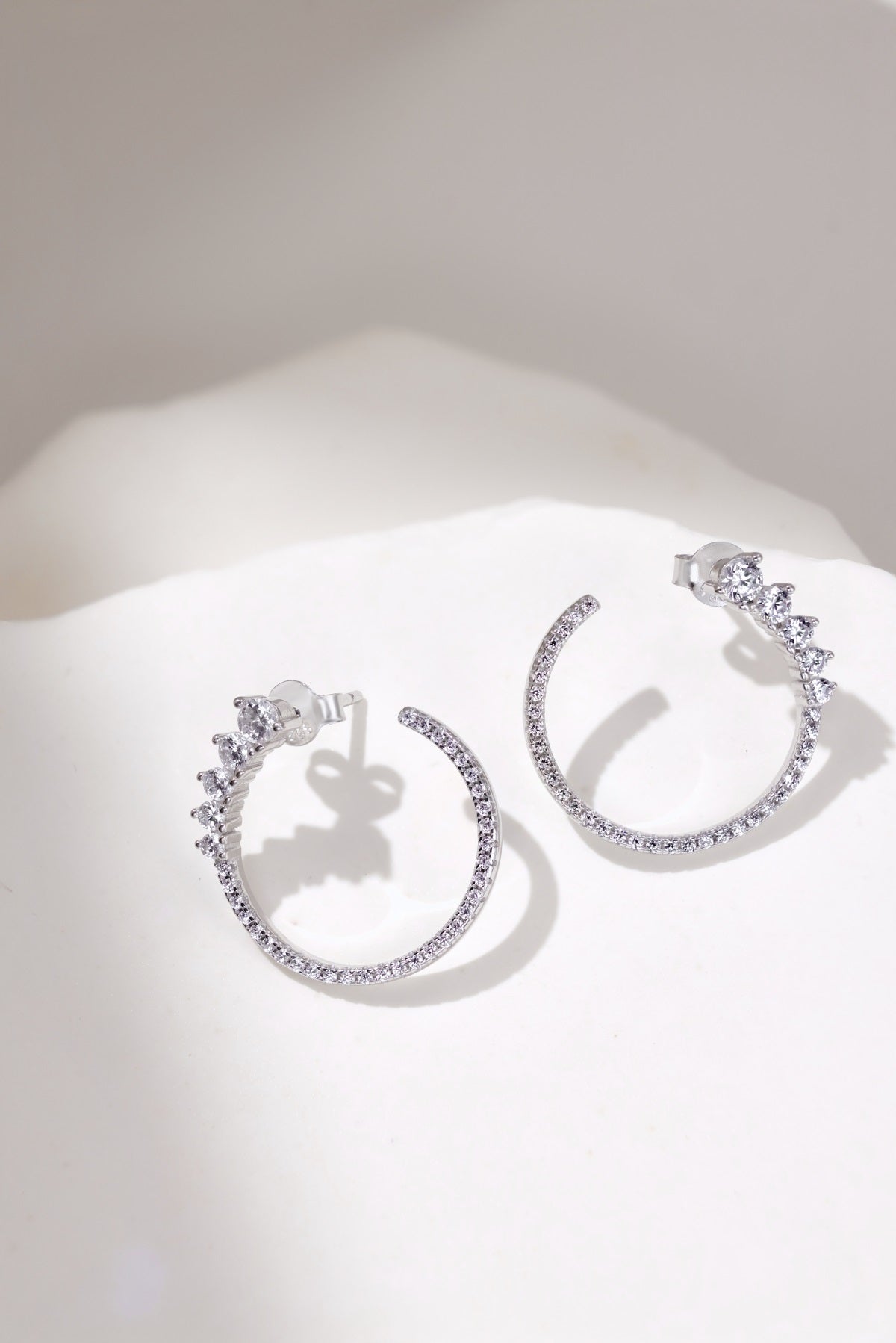 Crystal Leaf Hoops