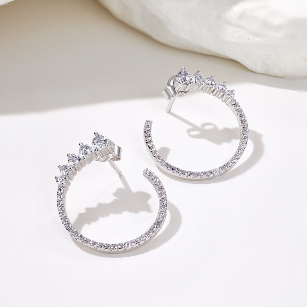 Crystal Leaf Hoops