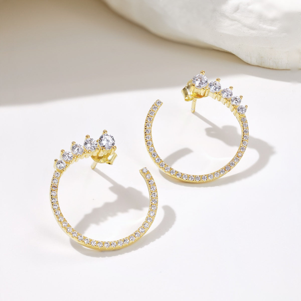 Crystal Leaf Hoops