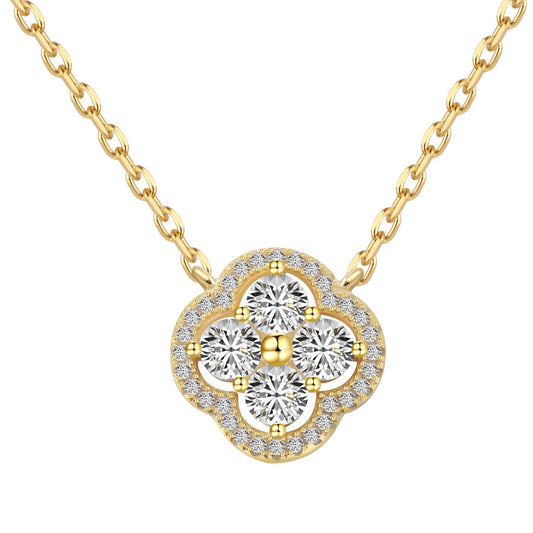 White Gold Clover Necklace