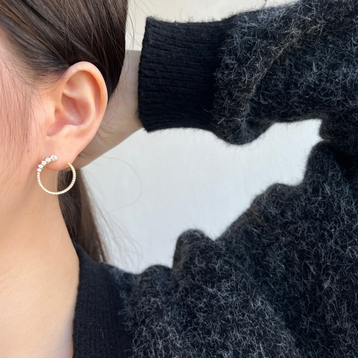 Crystal Leaf Hoops