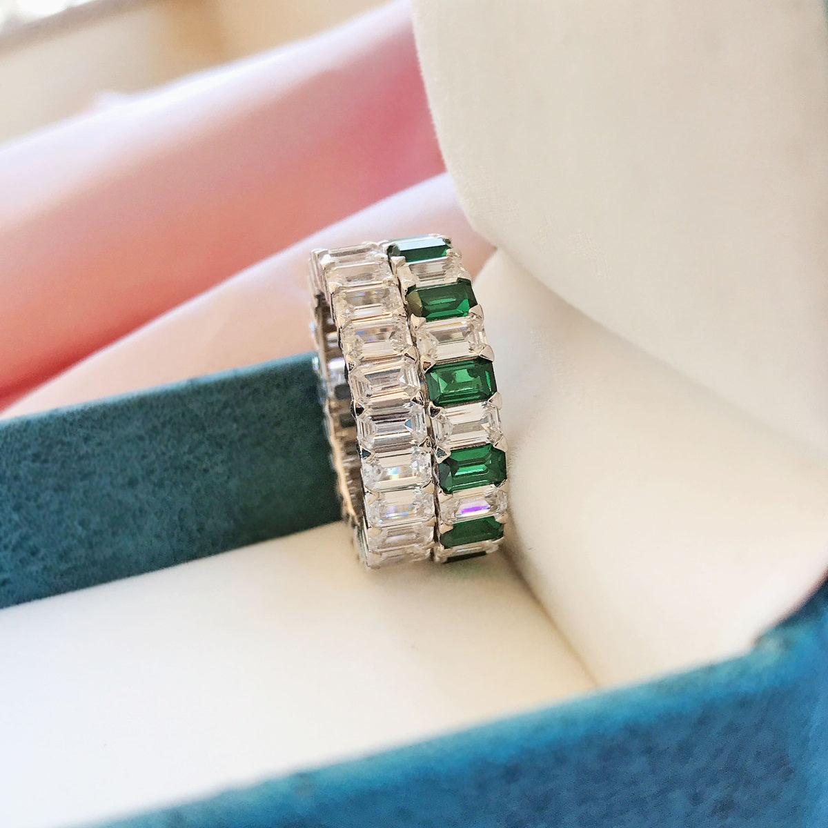 Crystal Square Baguette Ring